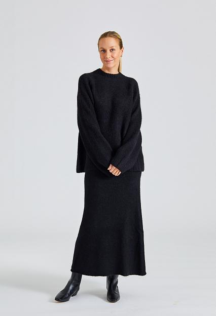 Holzweiler Fure Fluffy Knit Skirt Black